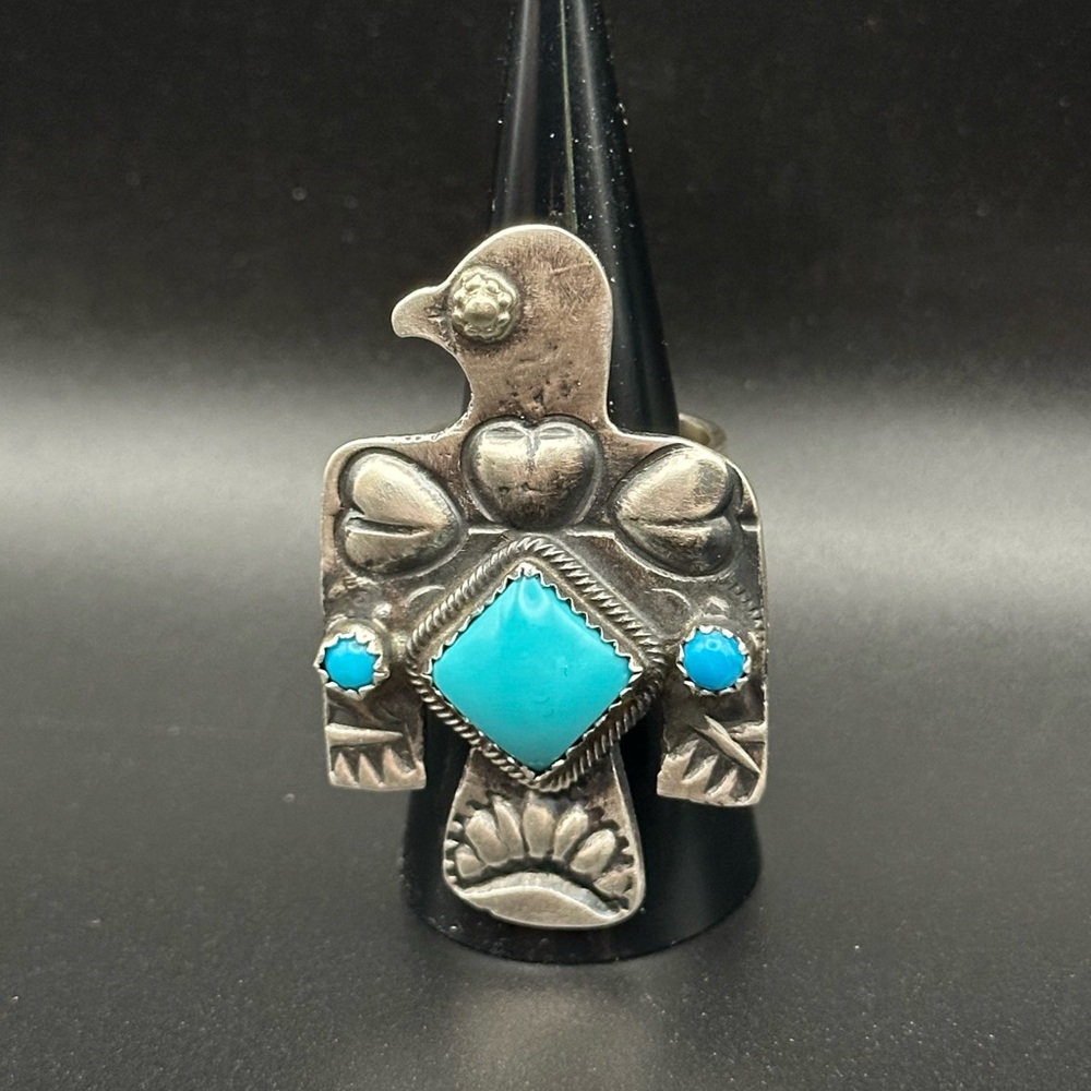 Sterling silver Thunderbird ring Navajo Richard Yazza Native American jewelry - Picture 6 of 9